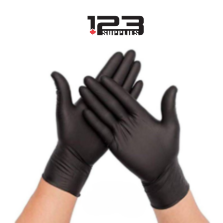 GLOVES - POWDER FREE NITRILE - BLACK - LARGE (100)