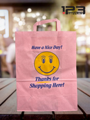 THE SMILING THANK YOU PAPER HANDLE BAG 10 X 5 X 13 - PINK (150)