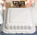 PEBBLE WHITE CONTAINER 8 x 8 x 3 3-COMPARTMENTS (50)