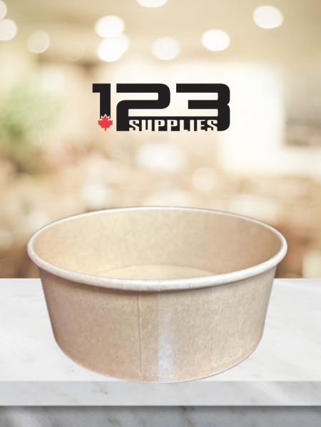 KRAFT PAPER SALAD BOWLS 44 OZ -1300ml (50) - LIDS NOT INCLUDED