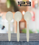 BIO BASED CUTLERY - WHITE SOUP SPOONS (100)