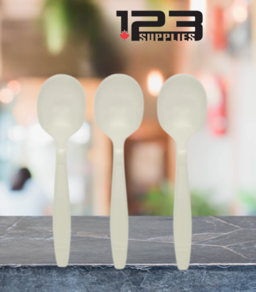 BIO BASED CUTLERY - WHITE SOUP SPOONS (1000)