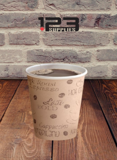 HOT COFFEE CUPS PRINTED 10 OZ (50) - LIDS NOT INCLUDED