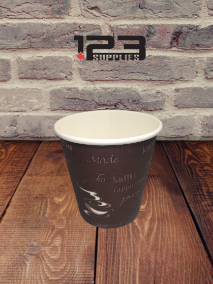 HOT COFFEE CUPS PRINTED 10 OZ (50) - LIDS NOT INCLUDED