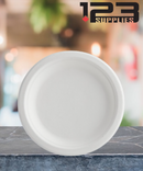SUGARCANE BIODEGRADABLE PLATES - ROUND 6" (125)