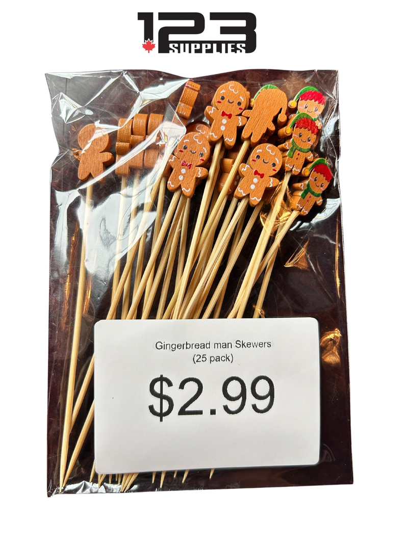 GINGERBREAD MAN SKEWERS (25 PACK)