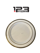 9" ROUND HOT STAMPING PLATE - WHITE / GOLD (20)