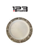 9" ROUND HOT STAMPING PLATE - WHITE / GOLD (20)