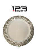 10" ROUND HOT STAMPING PLATE - WHITE / GOLD (20)
