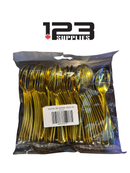 PLASTIC TEA SPOON - GOLD (50)