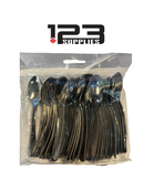 PLASTIC TEA SPOONS - SILVER (50)
