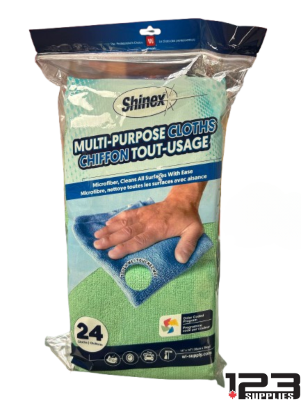 MULTI-PURPOSE MICROFIBER CLOTHS (PACK OF 24) 14" X 14" ASSORTED COLOURS