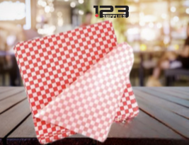 CHECKERED PAPER LINERS WAX COATED -RED 12 x 12" (1000)