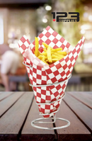 CHECKERED PAPER LINERS WAX COATED -RED 14x 14" (1000)