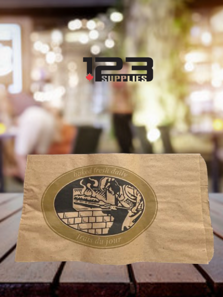 KRAFT BREAD BAGS PRINTED 9 X 6 X 16 (25)