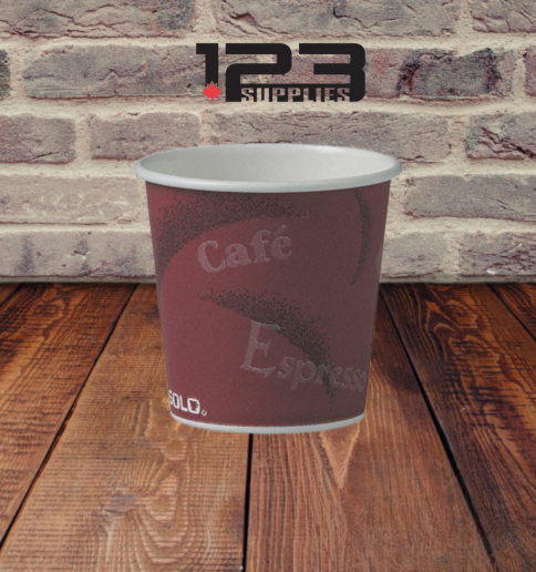 HOT COFFEE CUPS PRINTED 4 OZ (50) - LIDS NOT INCLUDED