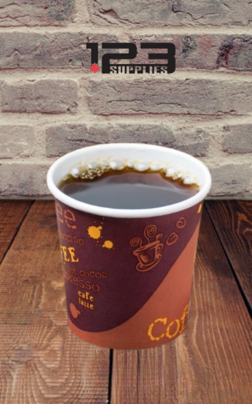 HOT COFFEE CUPS PRINTED 4 OZ (50) - LIDS NOT INCLUDED