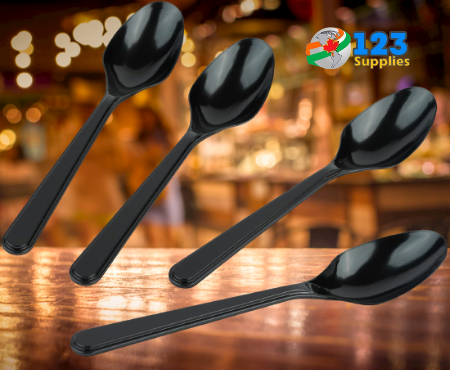 CUTLERY UNWRAPPED - HEAVY SOUP SPOONS BLACK (1000)