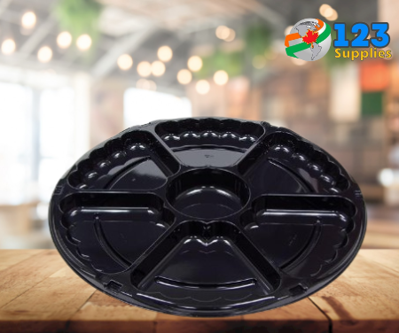 FLAT BLACK CATERING TRAY 12" LAZY SUSAN (4)
