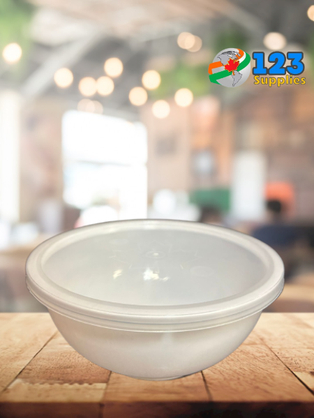 WHITE MICROWAVE BOWLS + LID - 32 OZ DYNASTY (50)