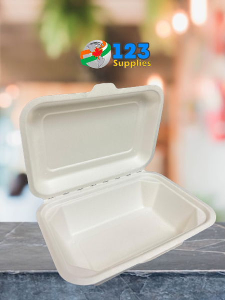 SUGARCANE BIODEGRADABLE CONTAINER - 5" X 7" X 2.5" - 1 COMPARTMENT (500)