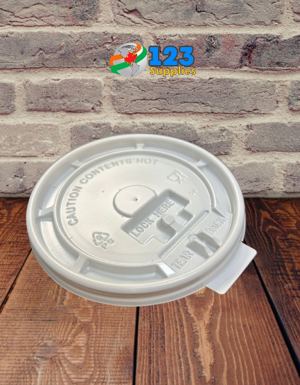 HOT COFFEE CUP WHITE FLAT LID 10-24 OZ (100)