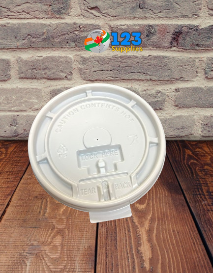 HOT COFFEE CUP WHITE FLAT LID 10-24 OZ (1000)
