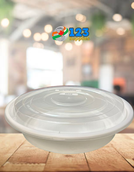 MICROWAVABLE ROUND CONTAINER 9" -48OZ GENERIC (150)