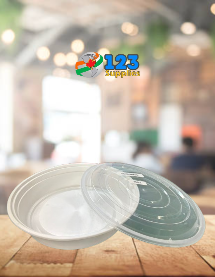 MICROWAVABLE ROUND CONTAINER 9" -48OZ GENERIC (25)