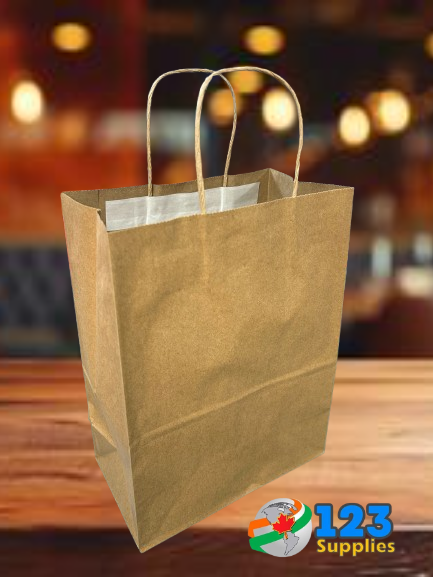 PAPER BAG WITH HANDLES SELF ADHESIVE 8 X 4.5 X 10.5 (10)