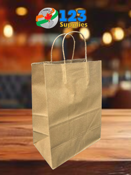 KRAFT PAPER BAG WITH HANDLES 8 X 5 X 11 (10)