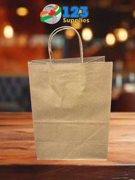 KRAFT PAPER BAG WITH HANDLES 8 X 5 X 11 (10)