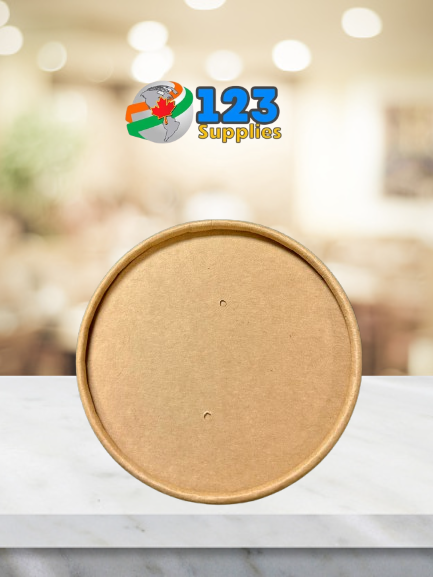 KRAFT PAPER SOUP CONTAINER LID 8-16 OZ (25)
