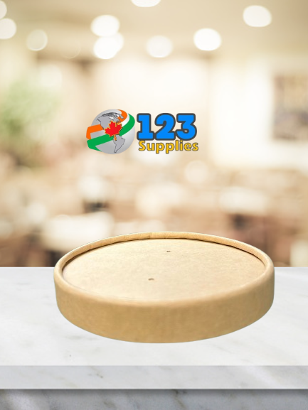 KRAFT PAPER SOUP CONTAINER LID 8-16 OZ (25)