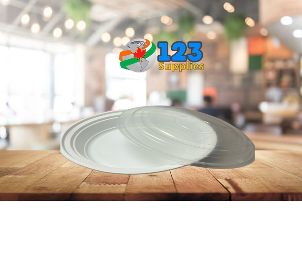 WHITE MICROWAVABLE CONTAINER ROUND 8" WITH LID - (25) GENERIC