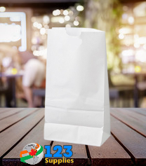 PLAIN PAPER BAGS - WHITE 6LB (500)