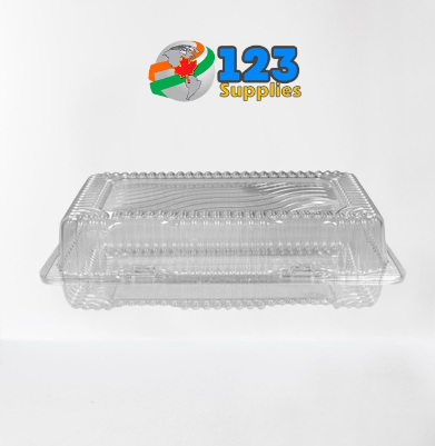 HINGED LID PLASTIC CONTAINER RECTANGULAR - 8 x 5.75 x 2.5 (500)