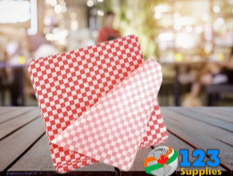 CHECKERED PAPER LINERS WAX COATED -RED 12 x 12" (1000)