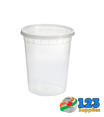 PLASTIC DELI CONTAINER COMBO (with lid) - 32 OZ DYNASTY (24)