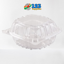 PLASTIC CLAMSHELL CONTAINER ROUND BASE - CLEAR - 6" (25)