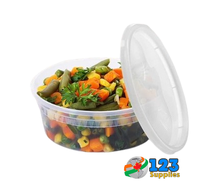 PLASTIC DELI CONTAINER COMBO (with lid) - 8 OZ DYNASTY (24)