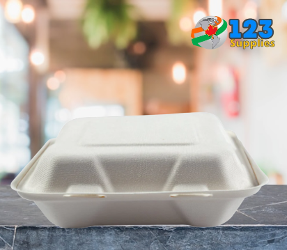 EVERGREEN BIODEGRADABLE CONTAINERS - 8 x 8 x 3 - 1 COMPARTMENT (50)
