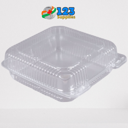 PLASTIC CLAMSHELL CONTAINER 9" CLEAR SQUARE (25)