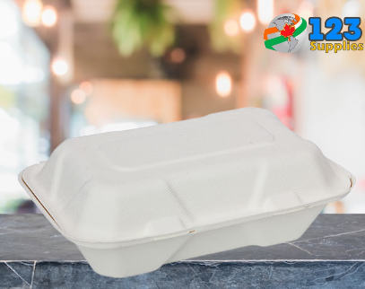 SUGARCANE BIODEGRADABLE CONTAINERS - 9 x 6 x 3 (50)