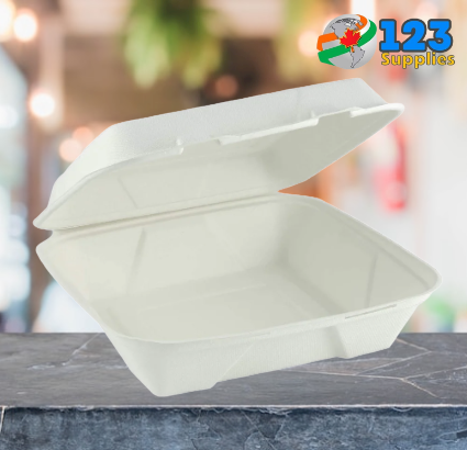 SUGARCANE BIODEGRADABLE CONTAINERS - 9 x 6 x 3 (50)