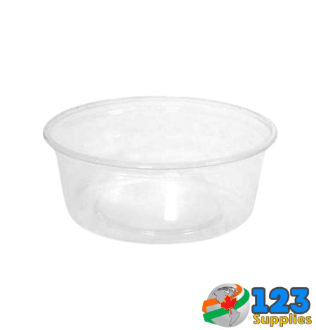 PLASTIC DELI CONTAINERS (lid sold separately) 8 OZ REGULAR CLEAR (500)