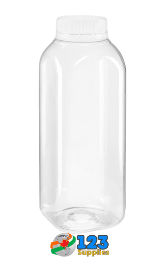 PLASTIC JUICE BOTTLES WITH CAP 12 OZ (12)