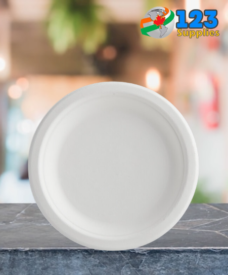 SUGARCANE BIODEGRADABLE PLATES - ROUND 6" (1000)