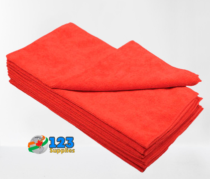 MICROFIBER CLOTHS 16" x 16" RED (25)