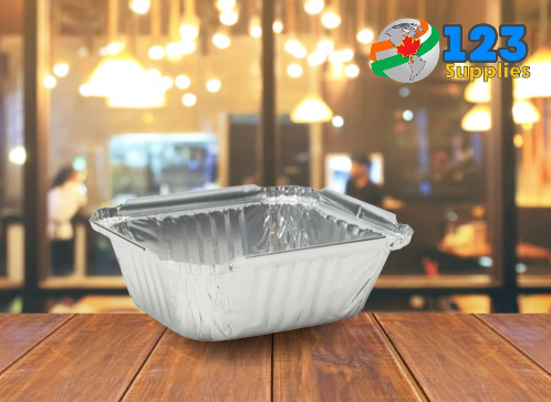 ALUMINUM CONTAINERS RECTANGULAR (lid sold separately) - 1LB (5)